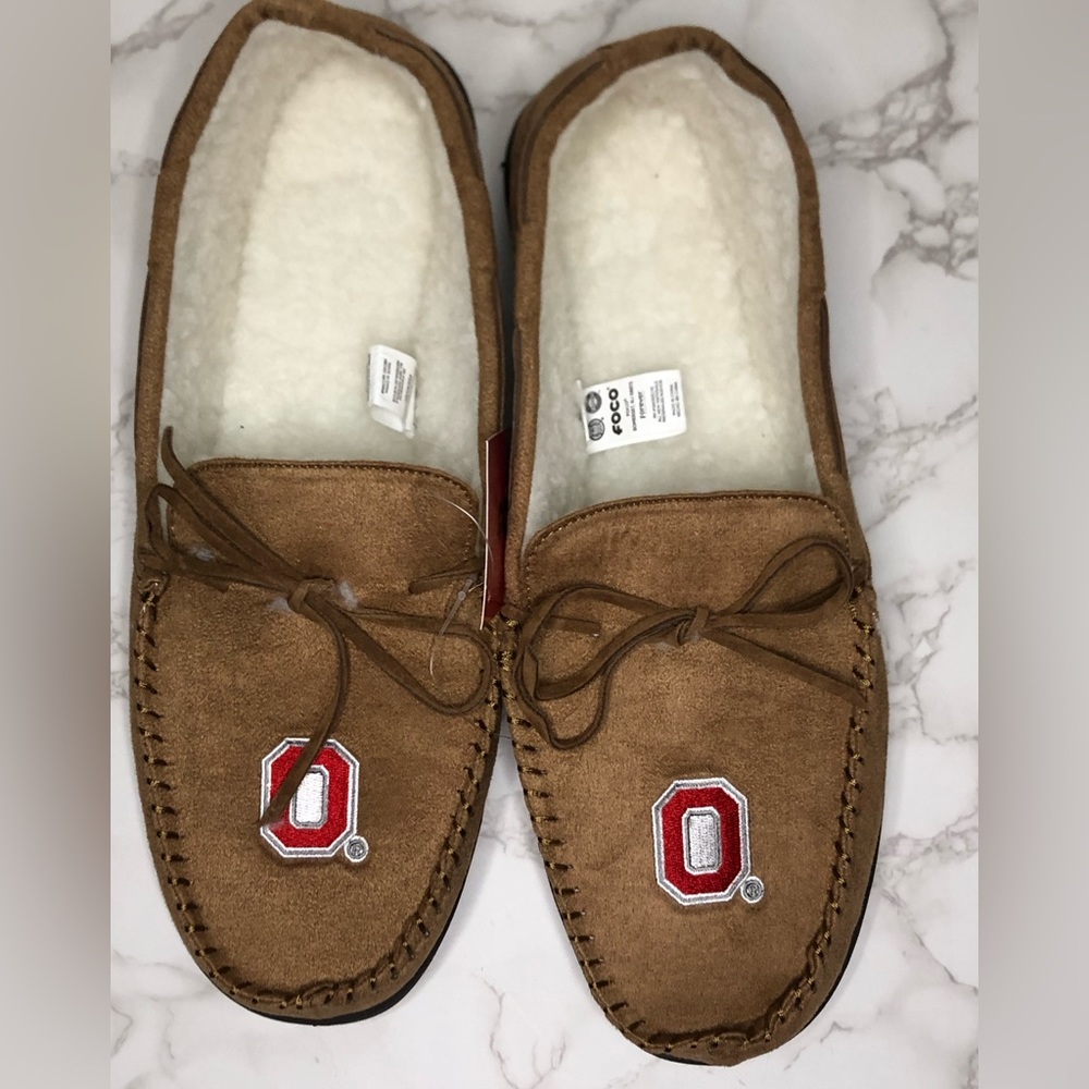 NWT FOCO NCAA Ohio State Buckeyes Moccasin Slipper XL (13-14)